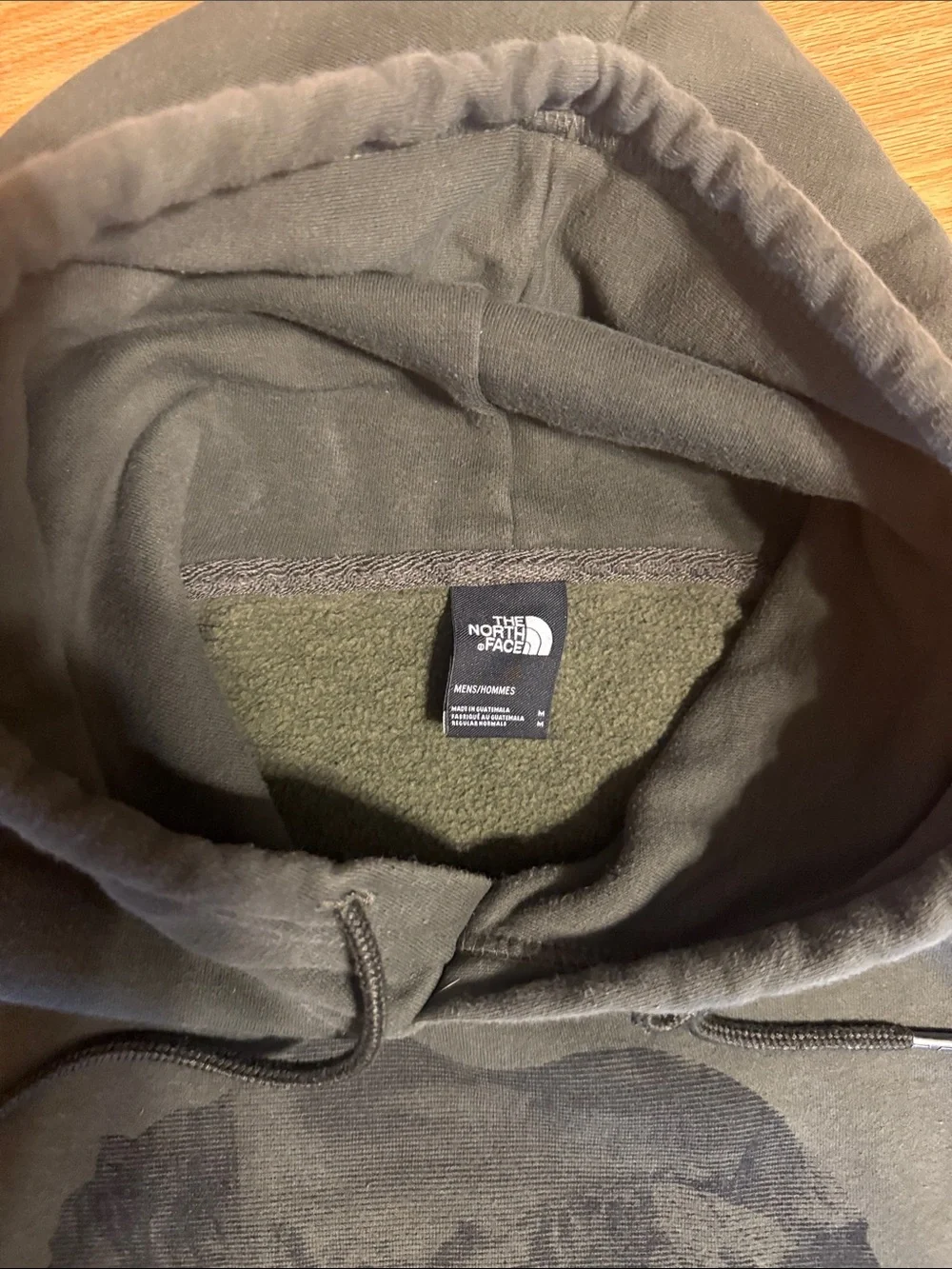 The North Face Men’s size M Olive Hoodie with Bear Graphic